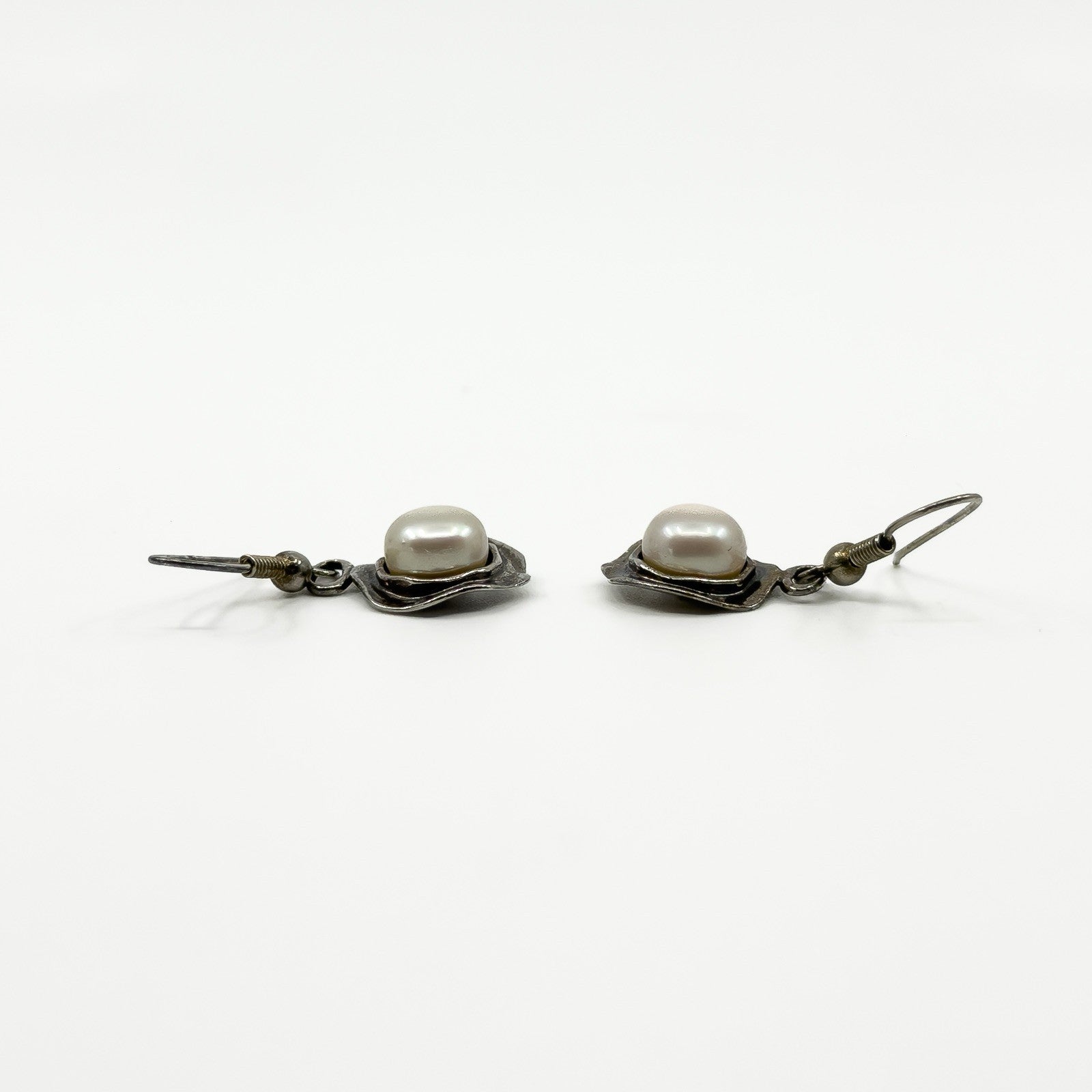 Sterling Silver Cultured Pearl Drop Sheperd Hook Earrings 925