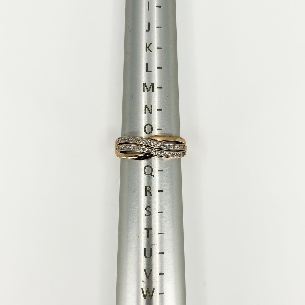9ct - 10ct Rose Gold Diamond Band / Ring 375 Size P
