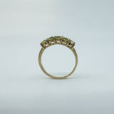 Vintage 9ct Yellow Gold 5x Stone 0.85ct Peridot Ring / Band 375 Size N Birm 2005