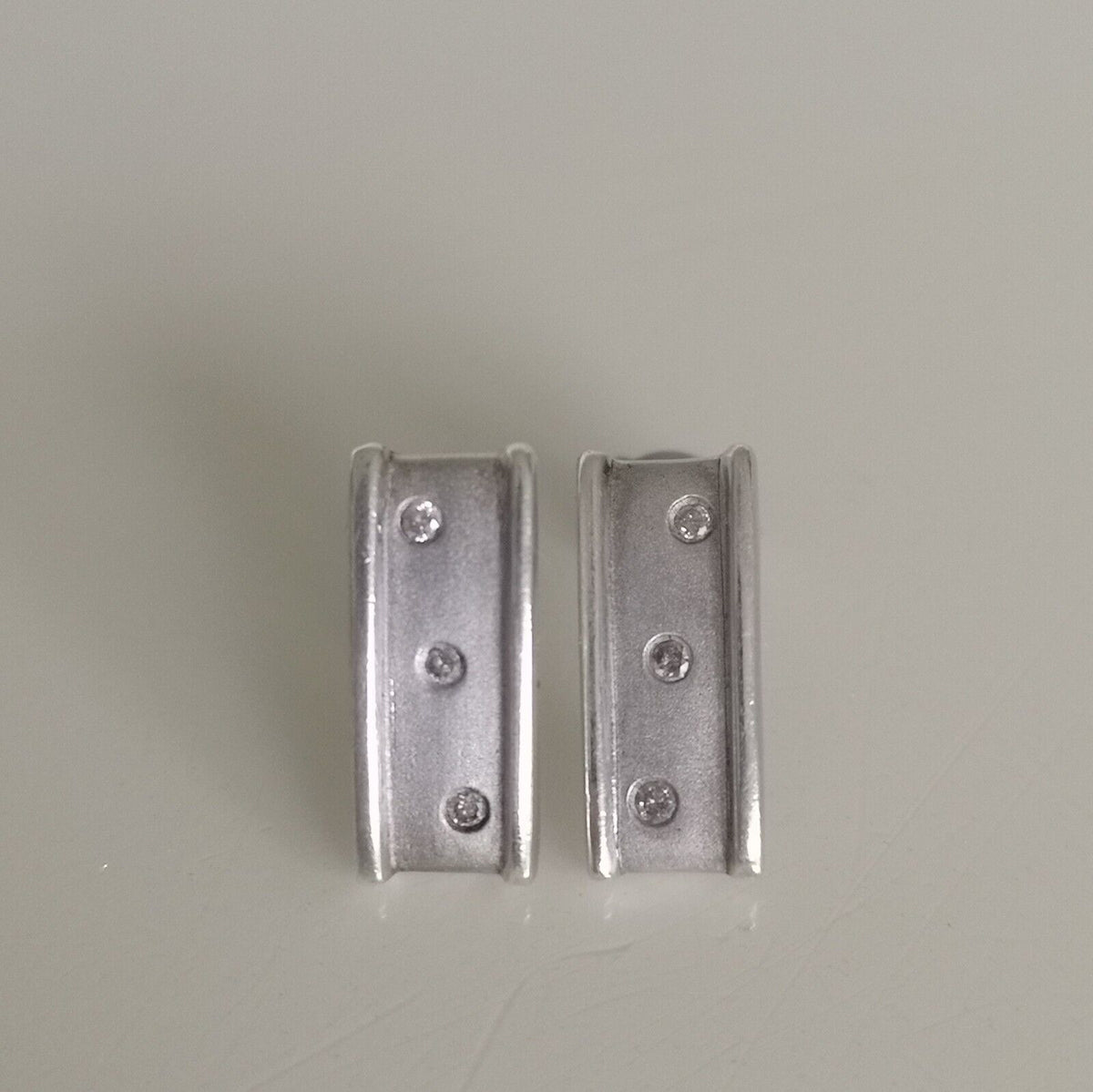 0.06ct Diamond Stud Bar Drop Earrings on Sterling Silver 925