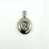 Large Chunky Antique Victorian Sterling Silver Cameo Portrait Locket 925