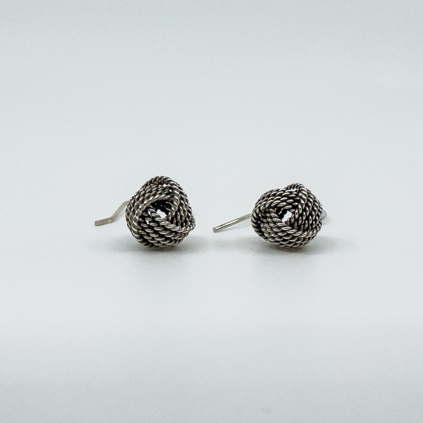 Sterling Silver Lovers Knot Drop Earrings on Shepherd Hooks 925