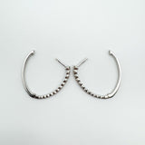10ct White Gold Large Diamond Hoop Earrings