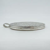 Rare Huge Oversized Chunky Vintage Sterling Silver Oval Photo Locket Pendant 69g