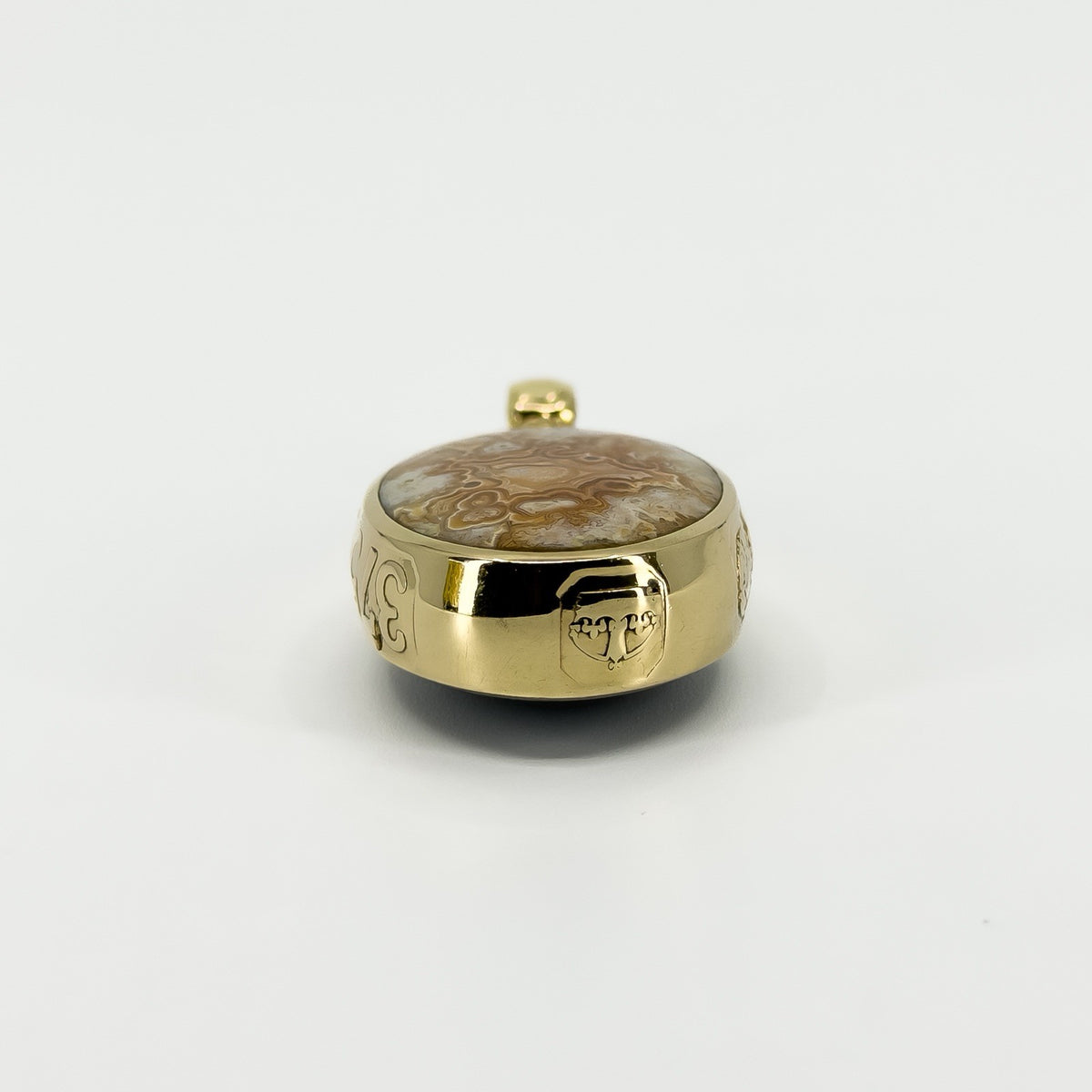 Large Vintage 1990 9ct Gold Double Sided Fob 375 by David Scott Walker