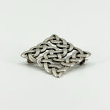 Vintage Sterling Silver Square Celtic Brooch 925