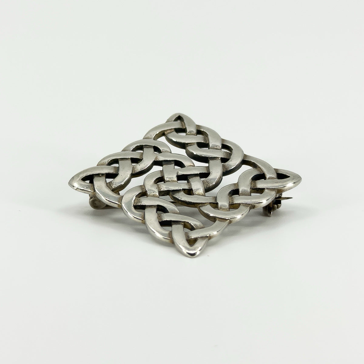 Vintage Sterling Silver Square Celtic Brooch 925