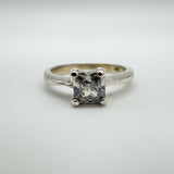 1ct Princess Cut CZ Solitaire Engagement Ring in Sterling Silver 925 Size K - L