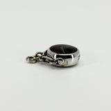 Vintage Spinning Brown Banded Agate & Grey Mop Fob 925 by David Scott Walker