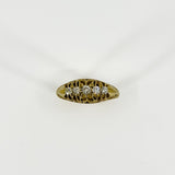 Antique 18ct Gold 0.32ct Diamond Boat Ring 750 Size N (Birm 1914)