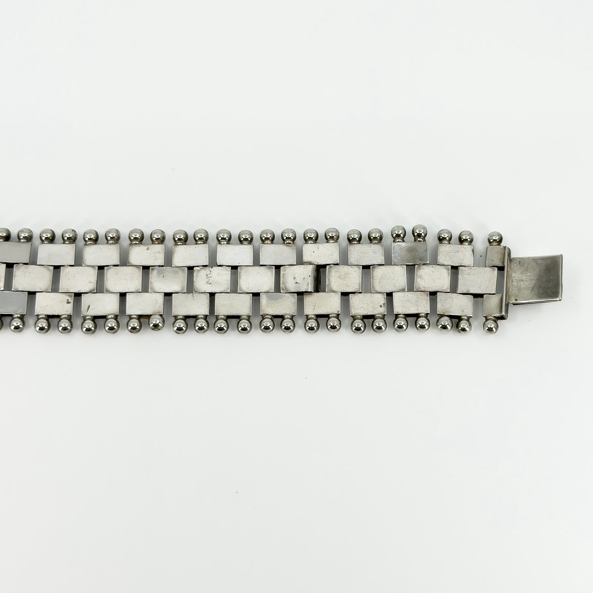 RARE Antique Victorian Sterling Silver Floral Engraved Book Chain Bracelet 925