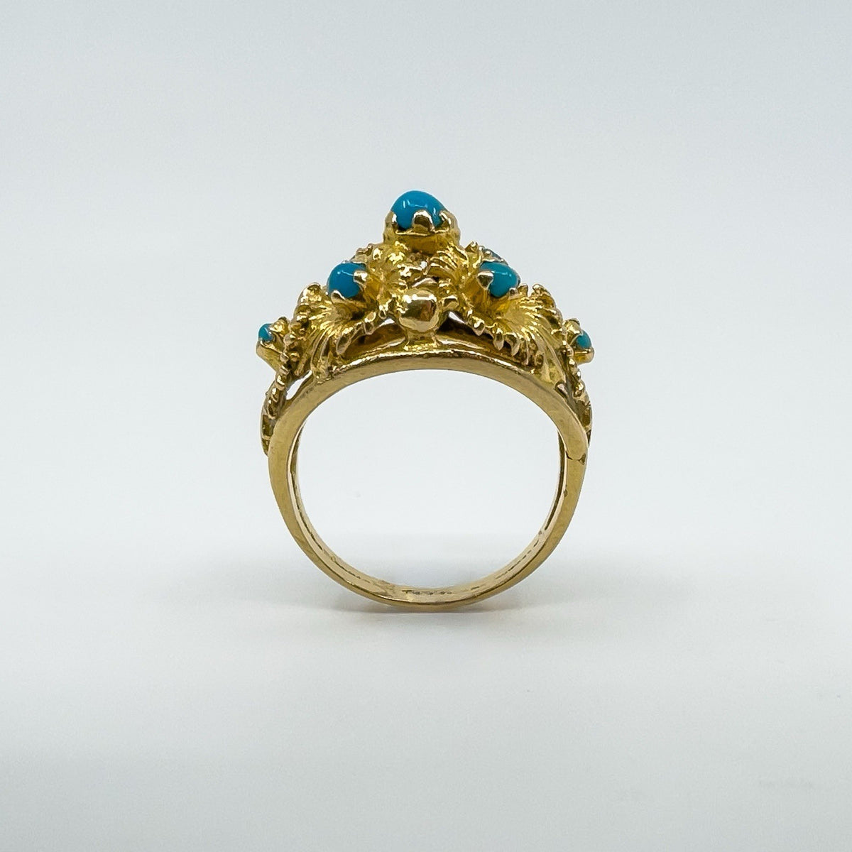 Vintage 14ct Gold Turquoise Ring Size J