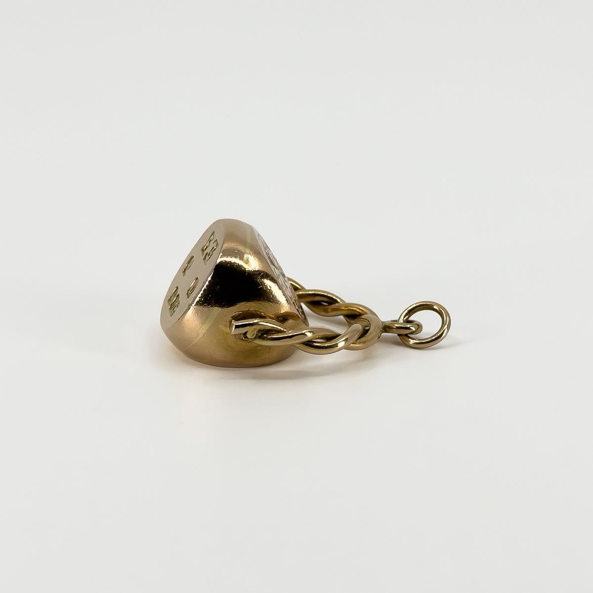 Vintage 9ct Rose Gold Double 3 Sided Spinning Engraved Fob 375 (Birm 1995)