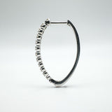 10ct White Gold Large Diamond Hoop Earrings