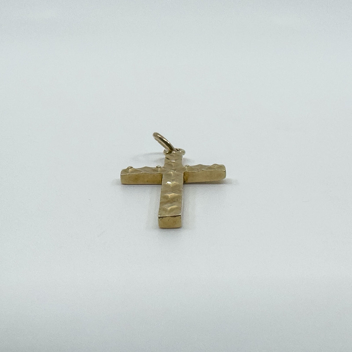 Vintage 9ct Gold Diamond Cut Christian Cross Pendant / Charm 375 Reversible 3d