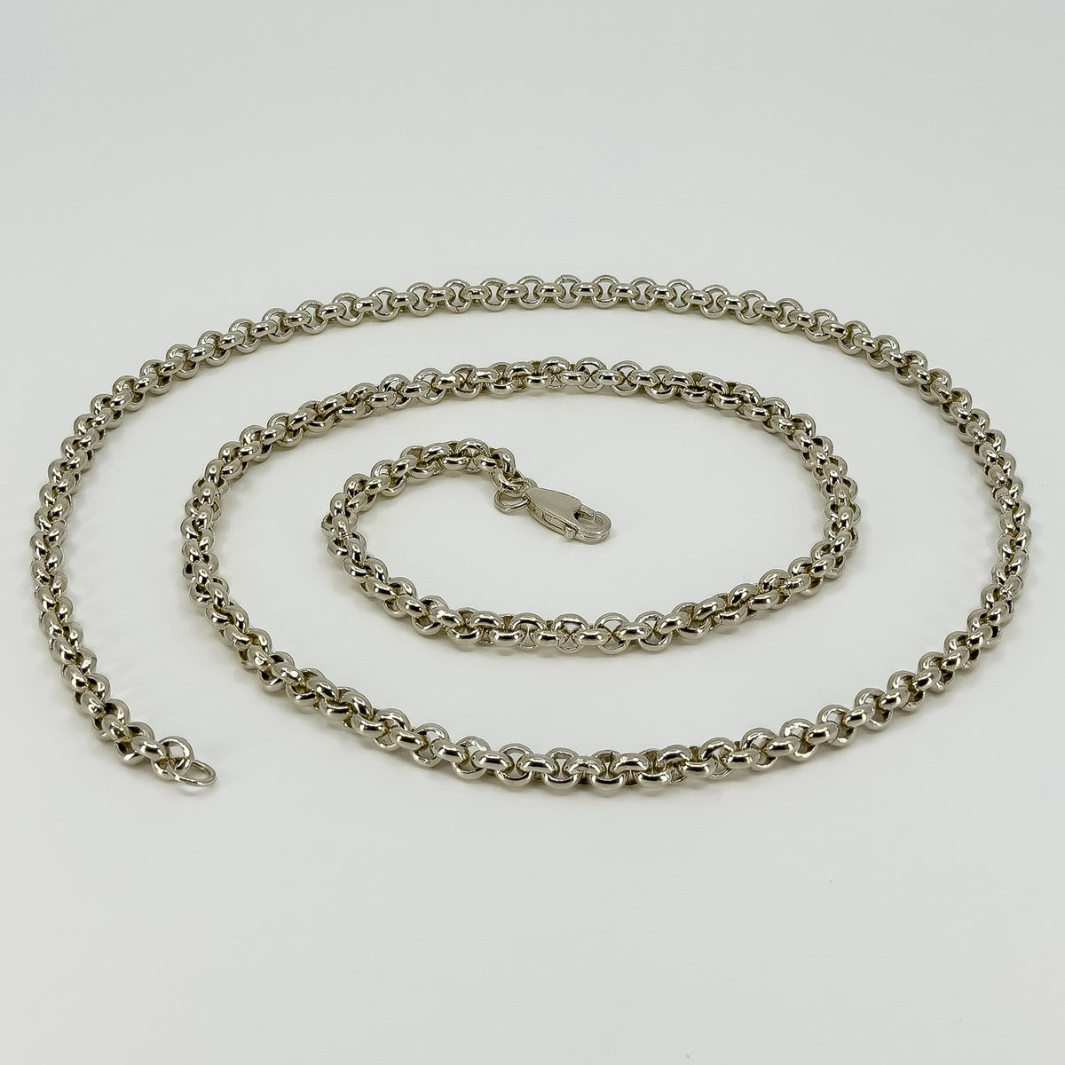 Chunky Vintage Sterling Silver 28.5” Rolo Links Chain / Necklace 925
