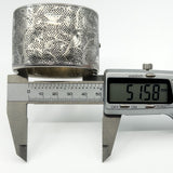 Wide Antique Victorian Sterling Silver Engraved Floral Bangle 925