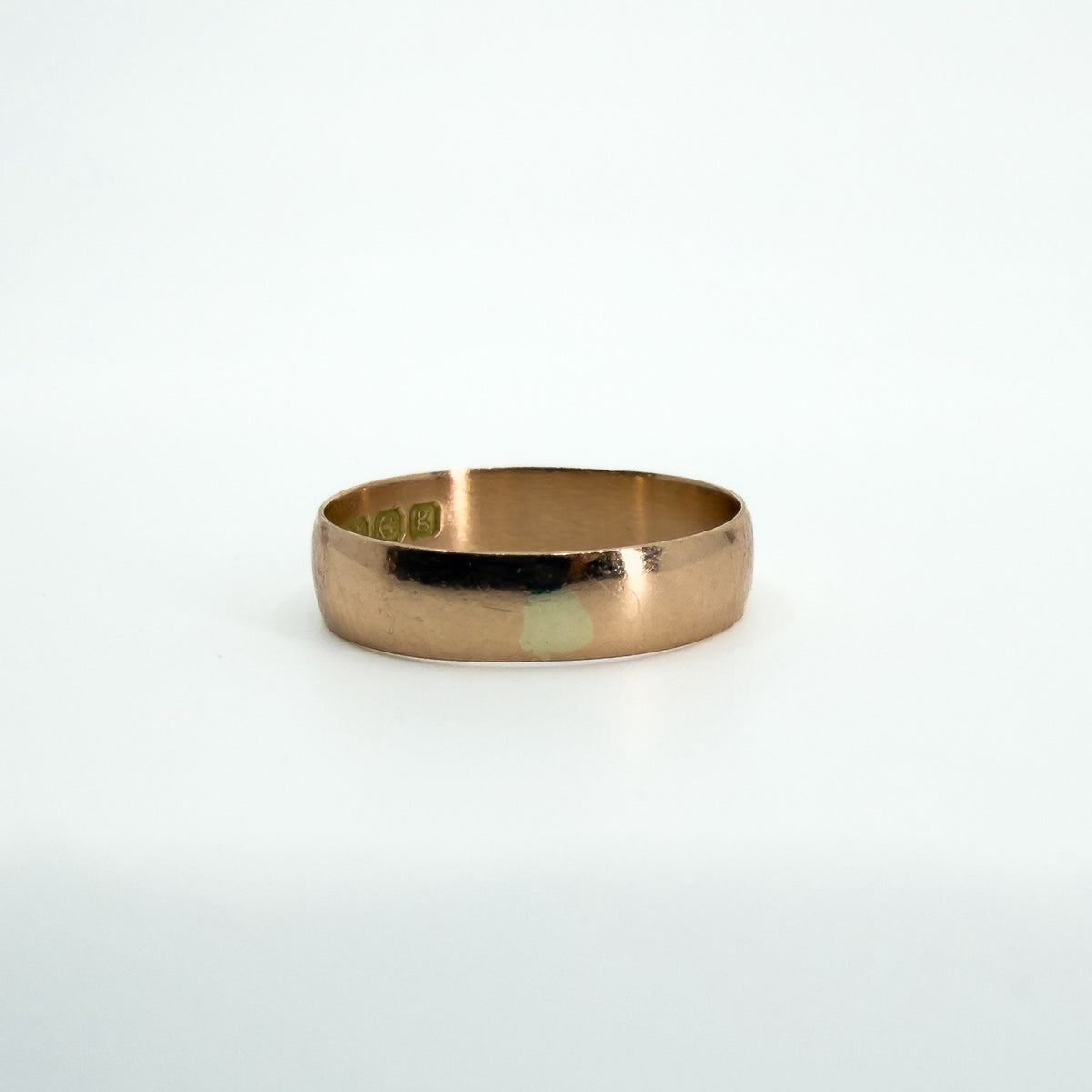 Antique Edwardian 9ct Rose Gold Full Band / Ring 375 Size O - P(Birm 1906)