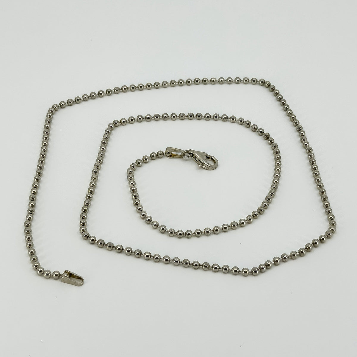 Vintage Sterling Silver 20” Beaded Ball Links Chain / Necklace 925