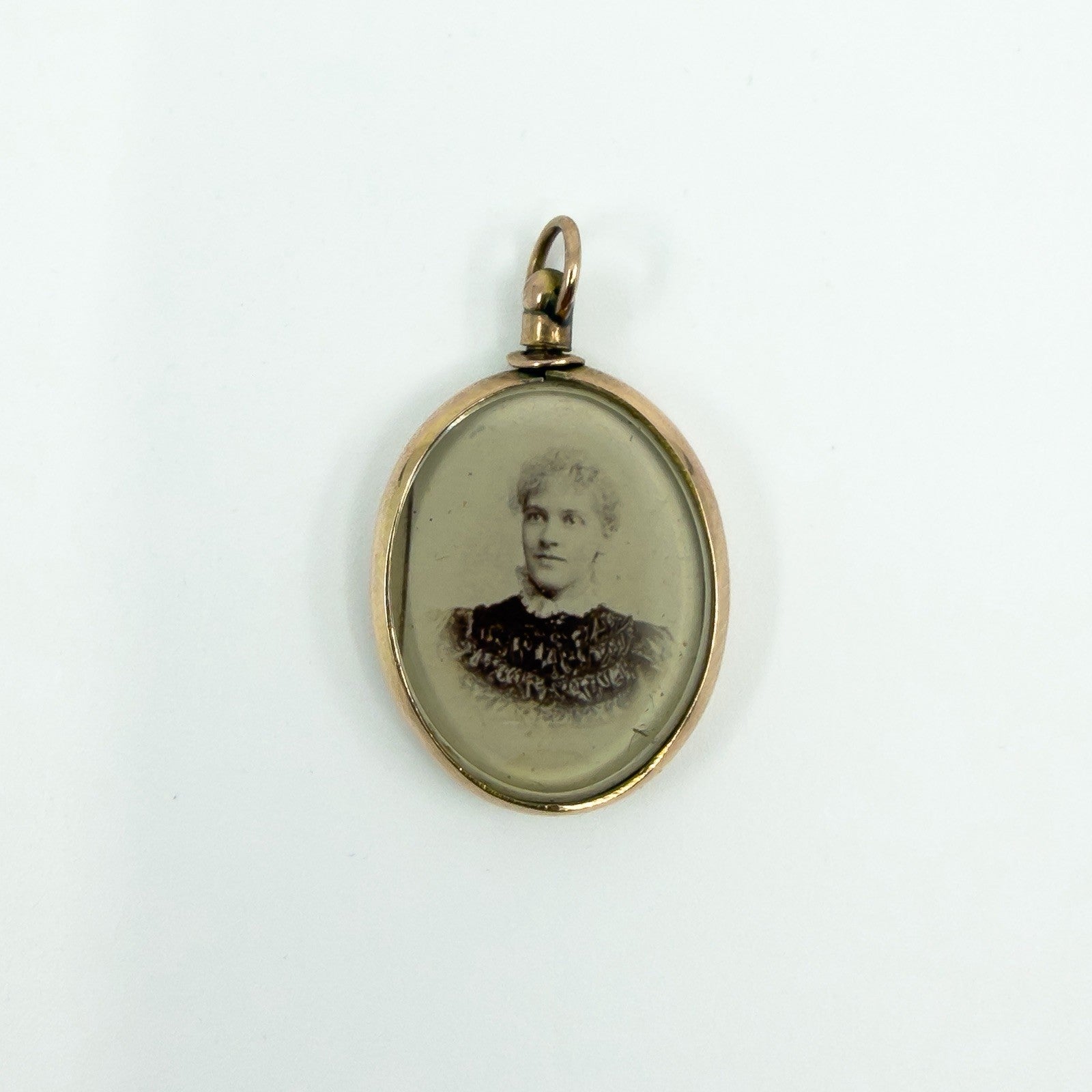 Antique 9ct Rose Gold Double Sided Glass Photo Locket 375 Chester 1902