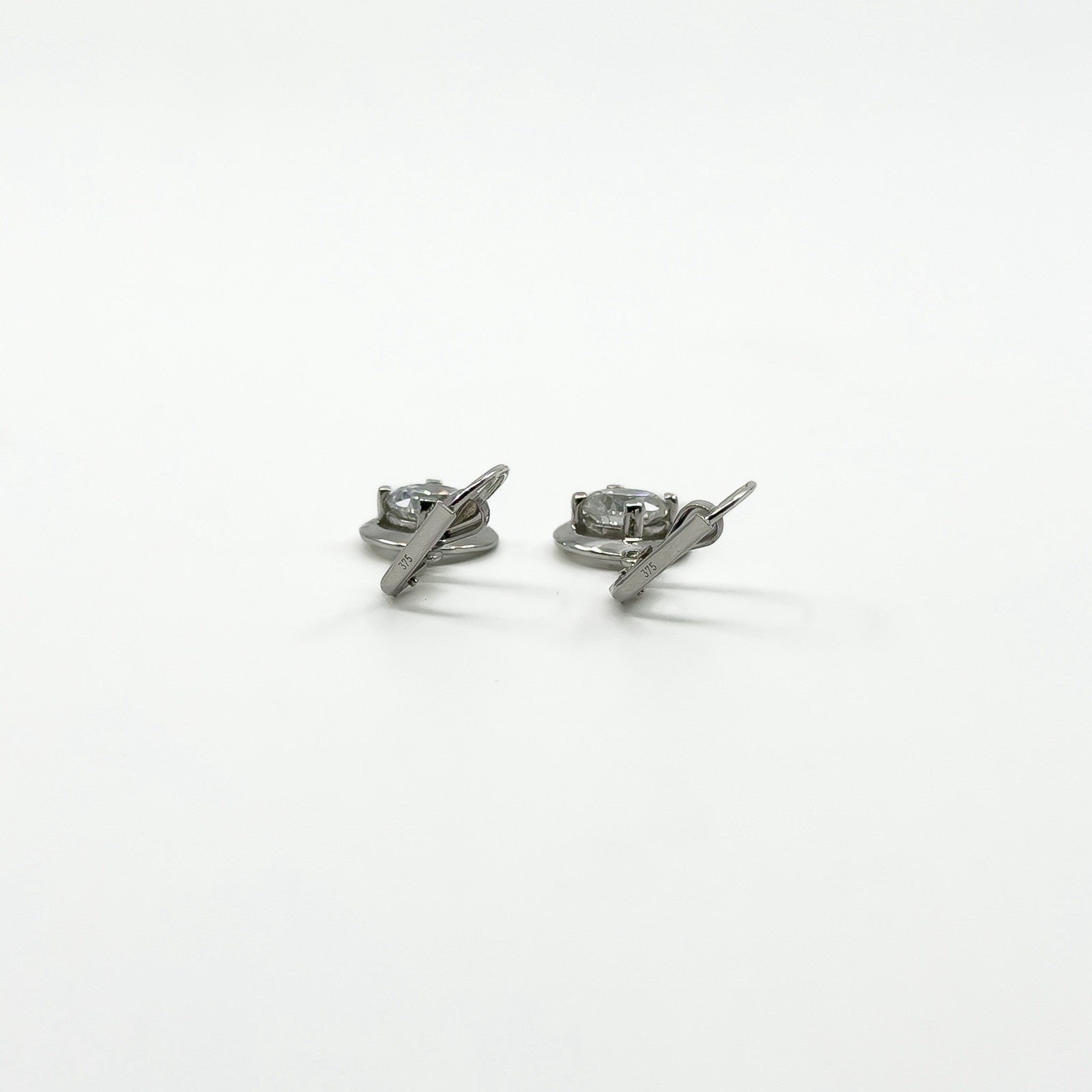 9ct White Gold 2ct CZ Leverback Drop Earrings 375