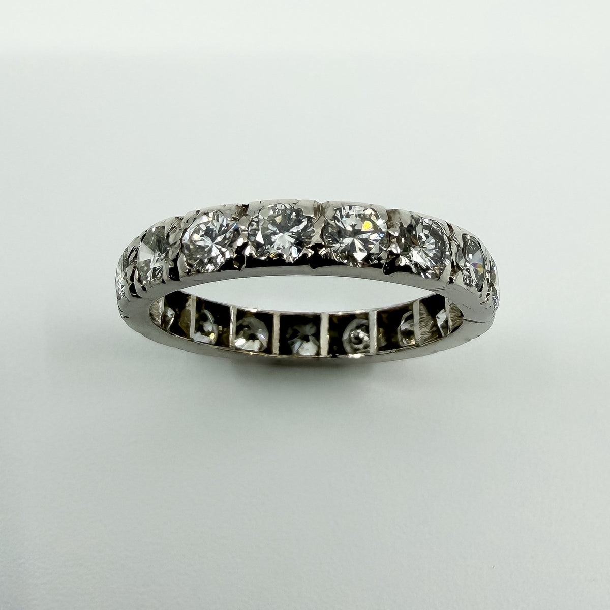 Vintage Platinum 2ct Diamond Full Eternity Band / Ring 950 Size K