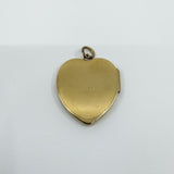 Vintage 9ct Gold Heart Locket Floral / Etched / Scroll Design Engraving 375 5.6g
