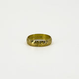 Vintage 18ct Gold Floral Leaf Engraved Full Band / Ring 750 Size N - O (1967)