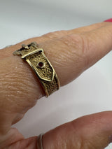 Vintage 9ct Gold Buckle Ring Size N (London 1970)