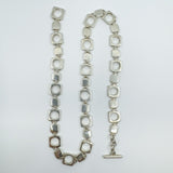 Vintage Sterling Silver Square 16” Chain / Necklace & T-Bar Toggle 925 38g 2001