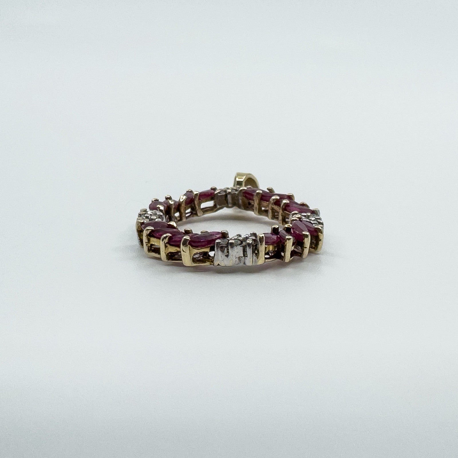 Vintage 9ct Gold 1.60ct Ruby & Diamond Pendant / Charm 375 (Birmingham 1989)