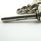 Antique Edwardian Sterling Silver 13.8" Albert Chain & T-Bar Pendant 925 (1901)