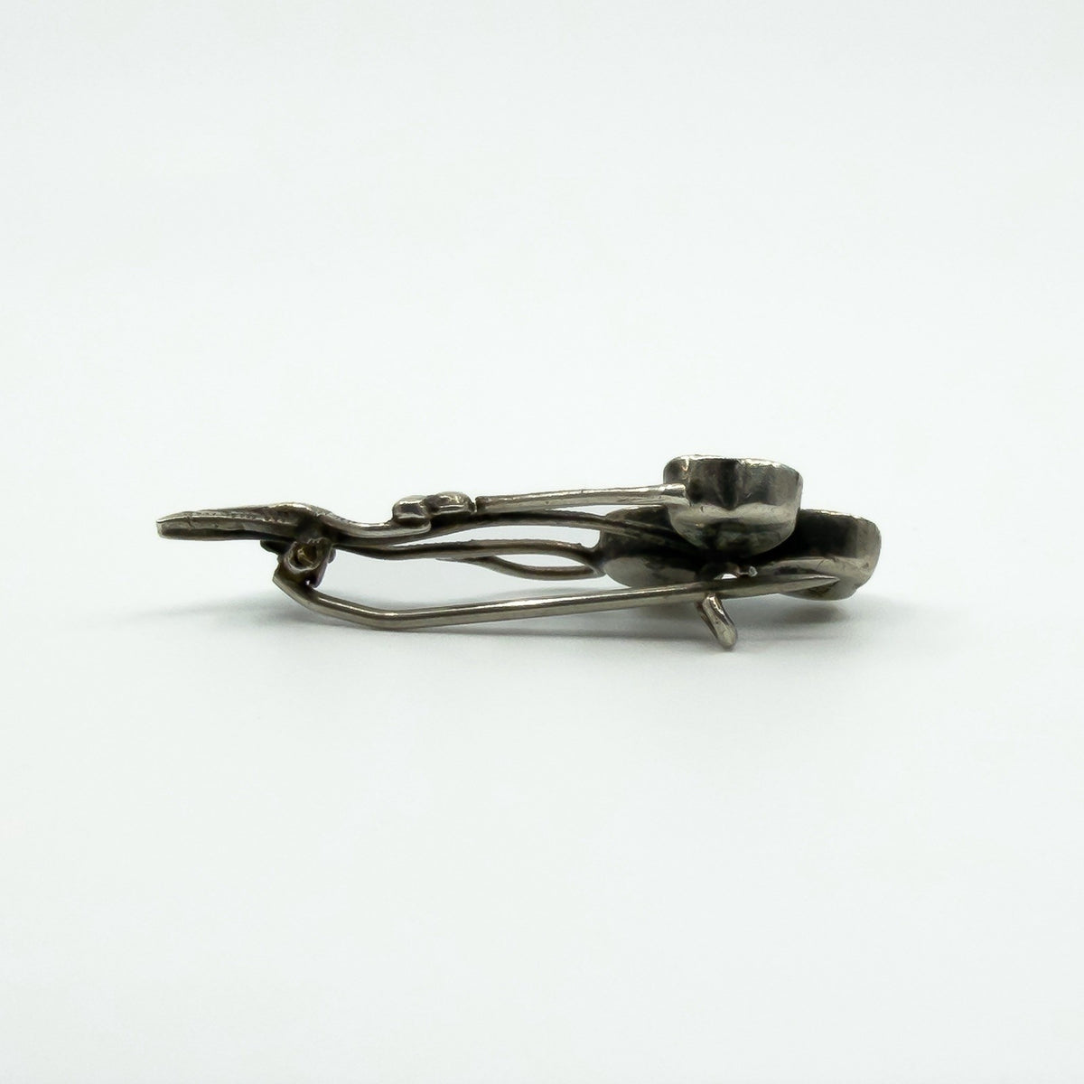 Antique 1909 Sterling Silver Celtic Lucky Irish Connemara Shamrock Brooch 925