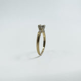 Vintage 14ct Gold 0.25ct Diamond Solitaire Ring 585 Size M 1/2