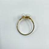 Vintage 9ct Gold 4x Pearl Ring 375 Size P