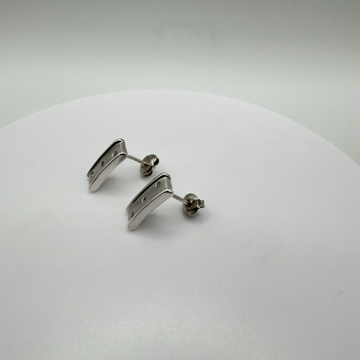 0.06ct Diamond Stud Bar Drop Earrings on Sterling Silver 925