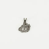 18ct White Gold Diamond Arabic Allah / God Pendant Charm 750