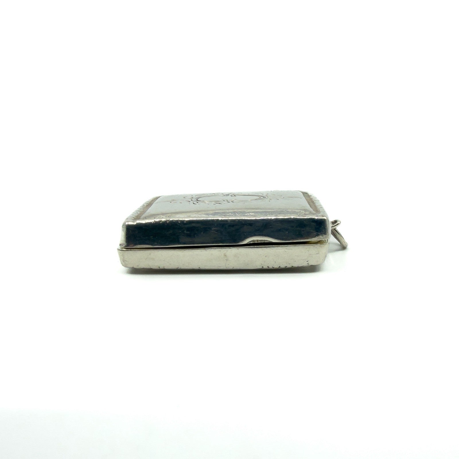 Chunky Vintage Sterling Silver Engraved Initail O Secret Locket Photo Book 925