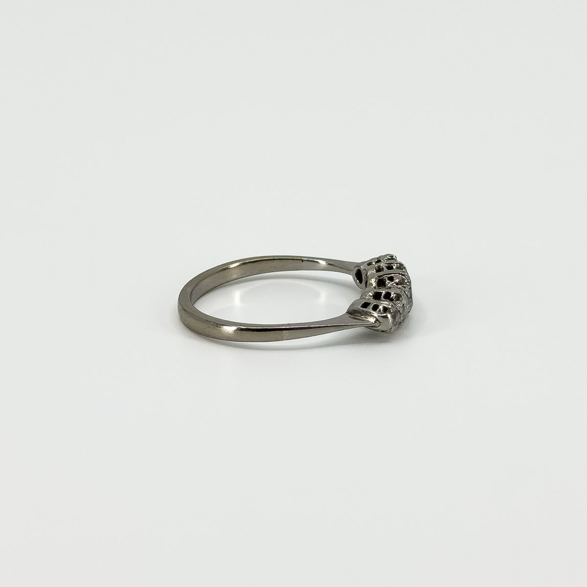 Vintage 18ct White Gold 0.82ct Diamond 5 Stone Ring 750 Size M