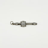 Antique Victorian (1898) Sterling Silver Engraved Christian Cross Pendant 925