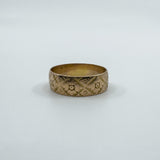 Antique 9ct Rose Gold Floral Engraved Full Band Ring 375 Size N - O Chester 1899