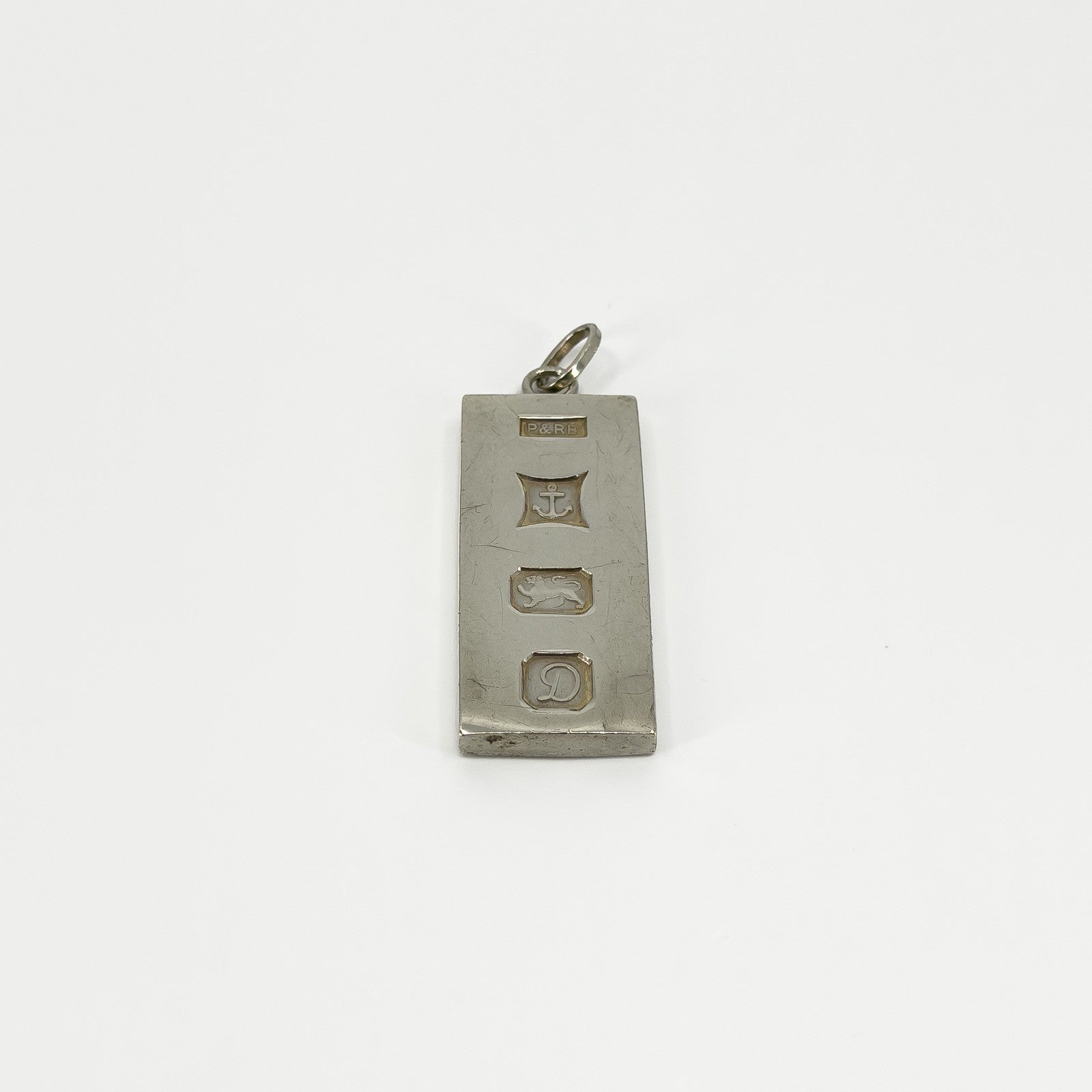 Large Chunky Vintage Sterling Silver Ingot Pendant 925 (Birm 1978)