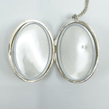 Vintage Sterling Silver Oval Engraved Photo Locket & 20” Curb Chain Necklace 925