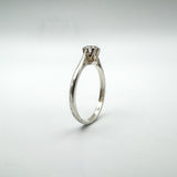 Vintage 0.25ct CZ Solitaire Ring in Sterling Silver Size L - M