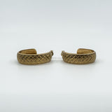 Large Vintage 9ct Gold Matt Diamond Cut Hoop Earrings