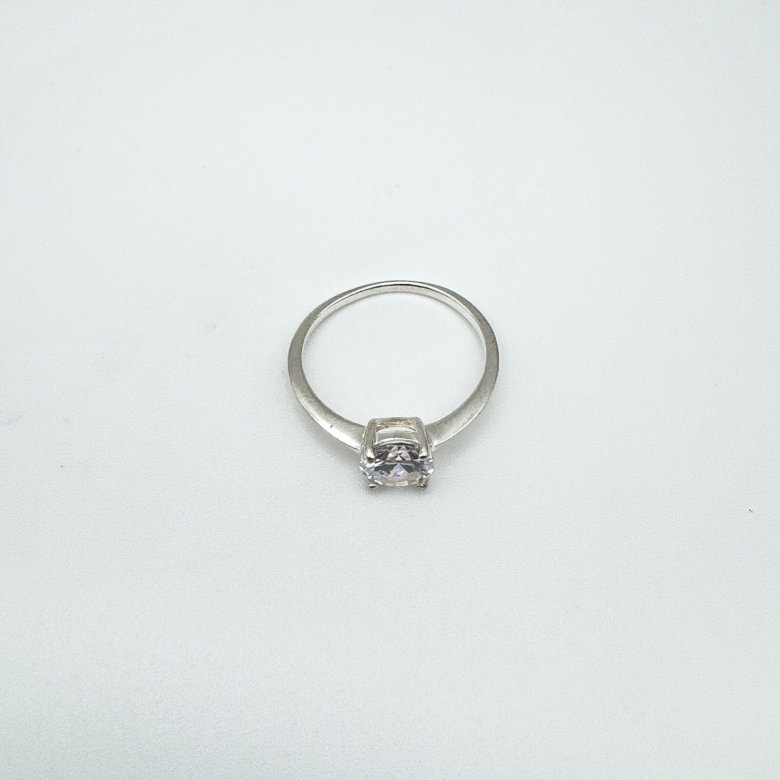 1ct CZ Solitaire Engagement Ring Sterling Silver Size M
