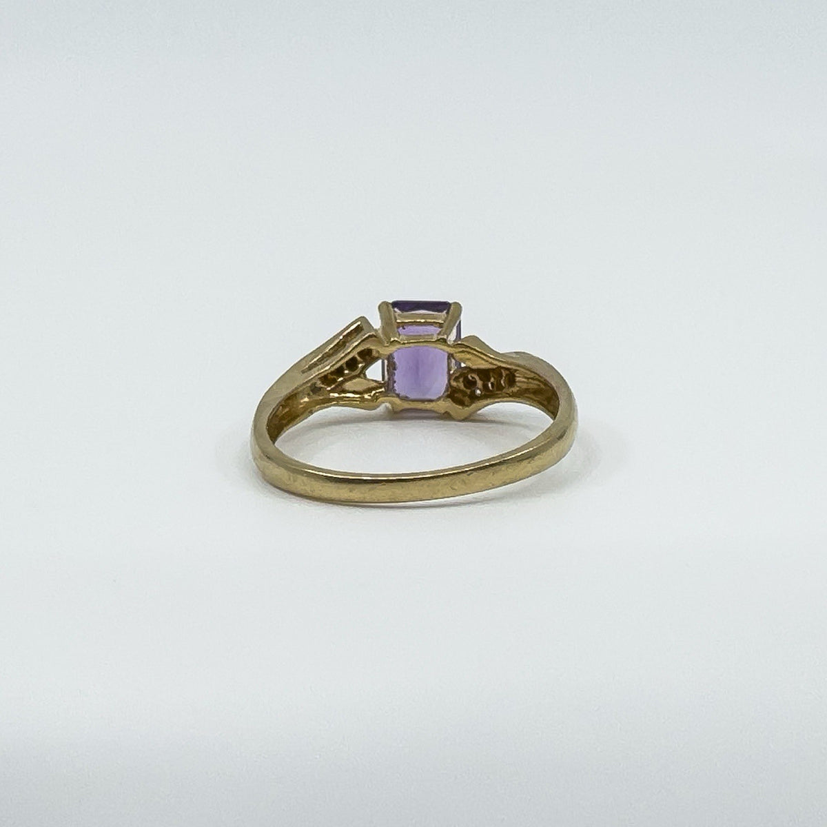 Vintage 9ct Gold 1.75ct Diamond & Amethyst Ring 375 Size R 2004