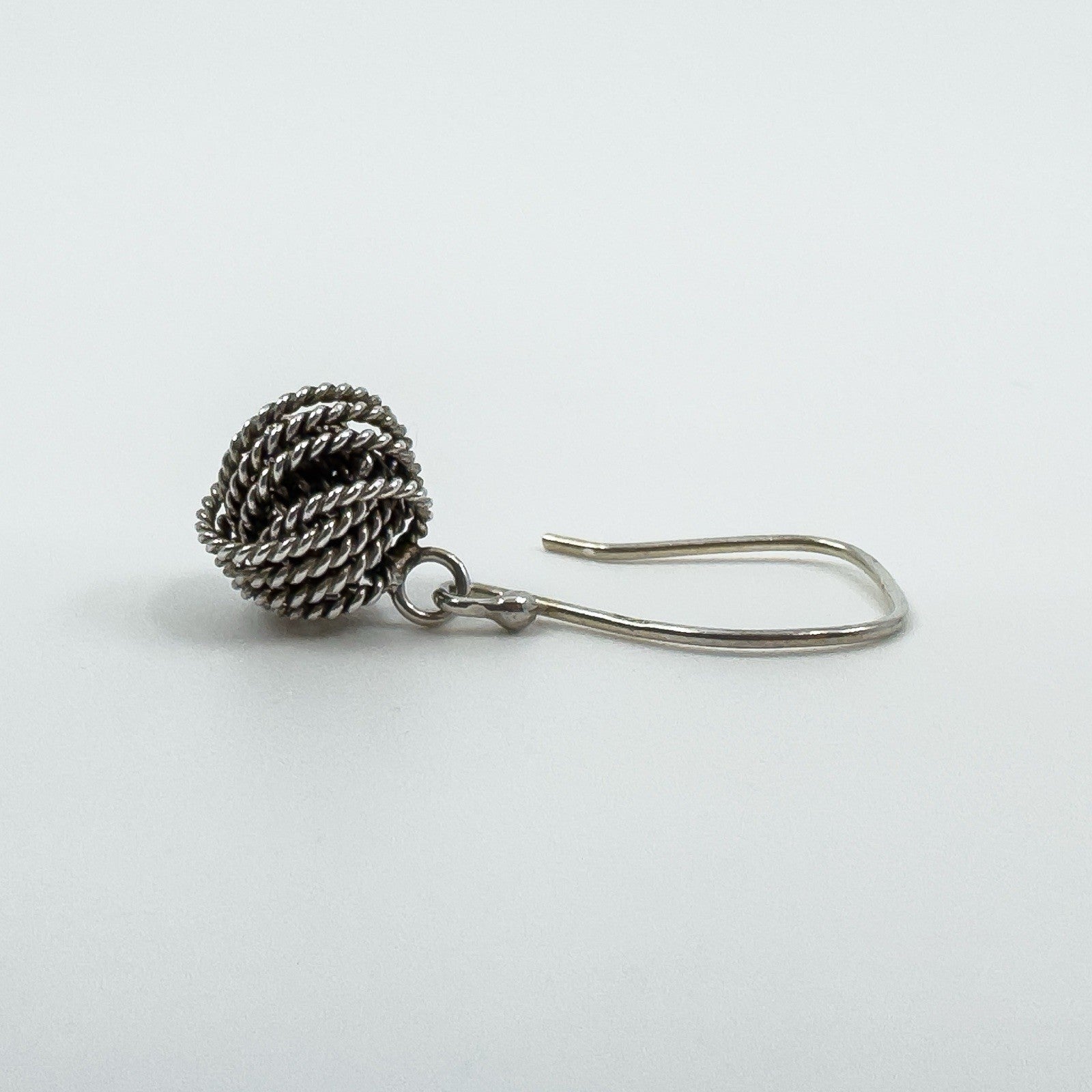 Sterling Silver Lovers Knot Drop Earrings on Shepherd Hooks 925