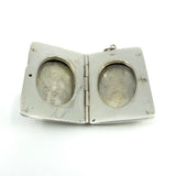 Chunky Vintage Sterling Silver Engraved Initail O Secret Locket Photo Book 925