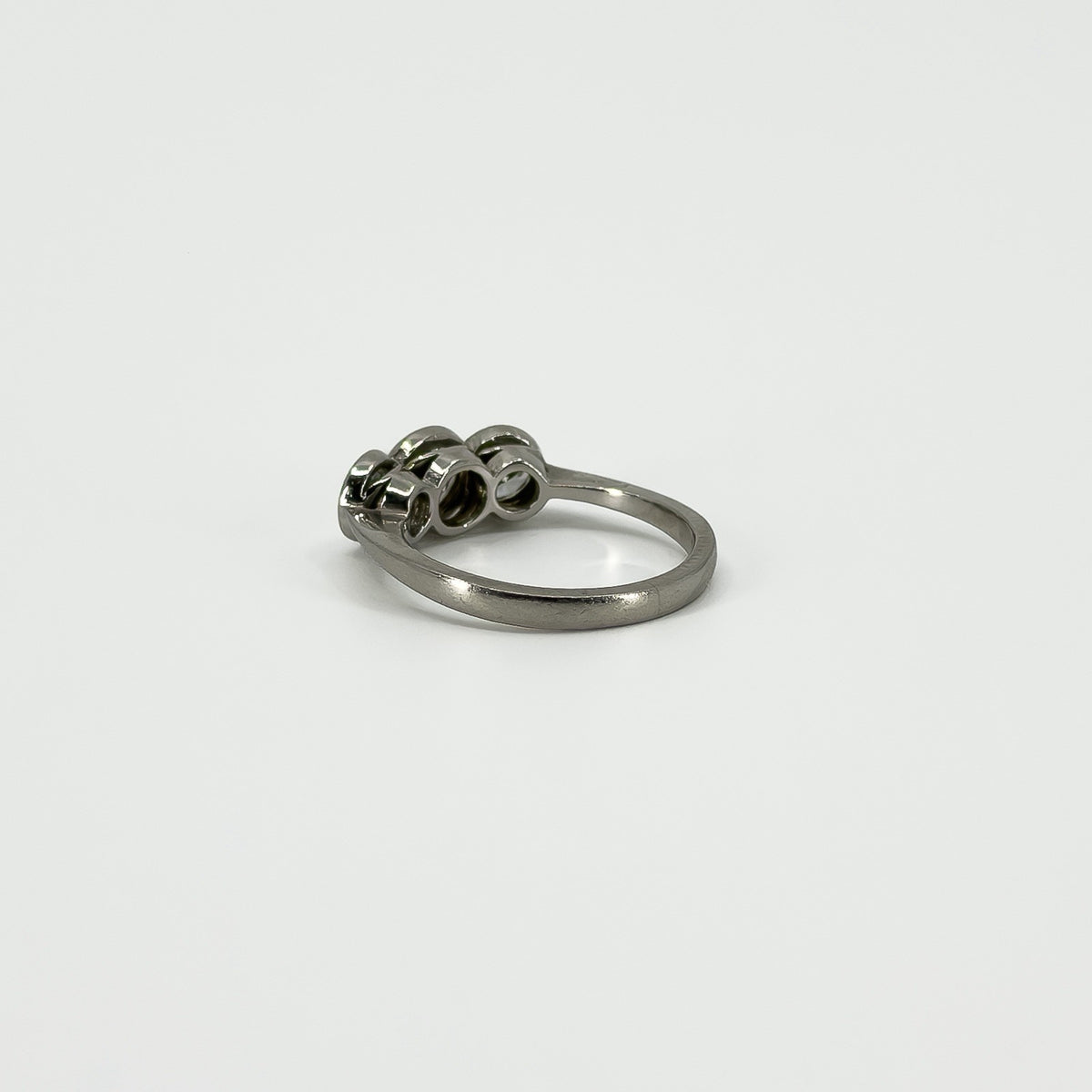 Vintage Platinum 1.60ct Diamond Trilogy Ring 950 Size L